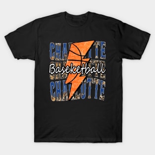 Graphic Basketball Charlotte Proud Name Vintage T-Shirt